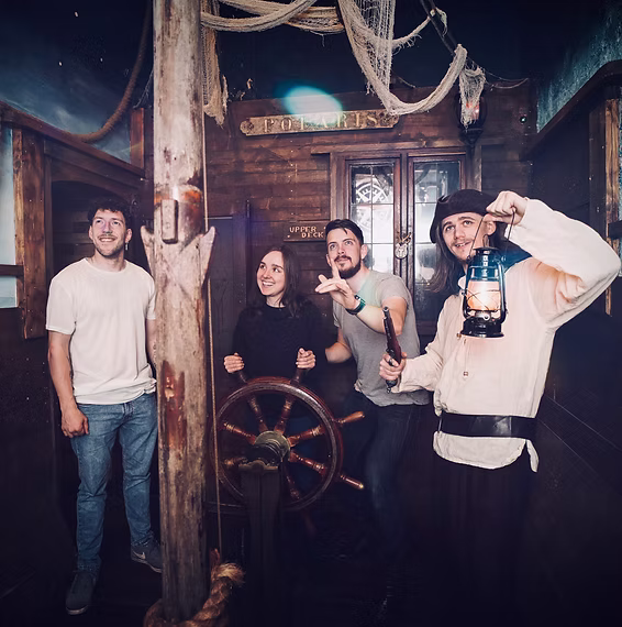 Friends enjoying the Pirates of Polaris adventure